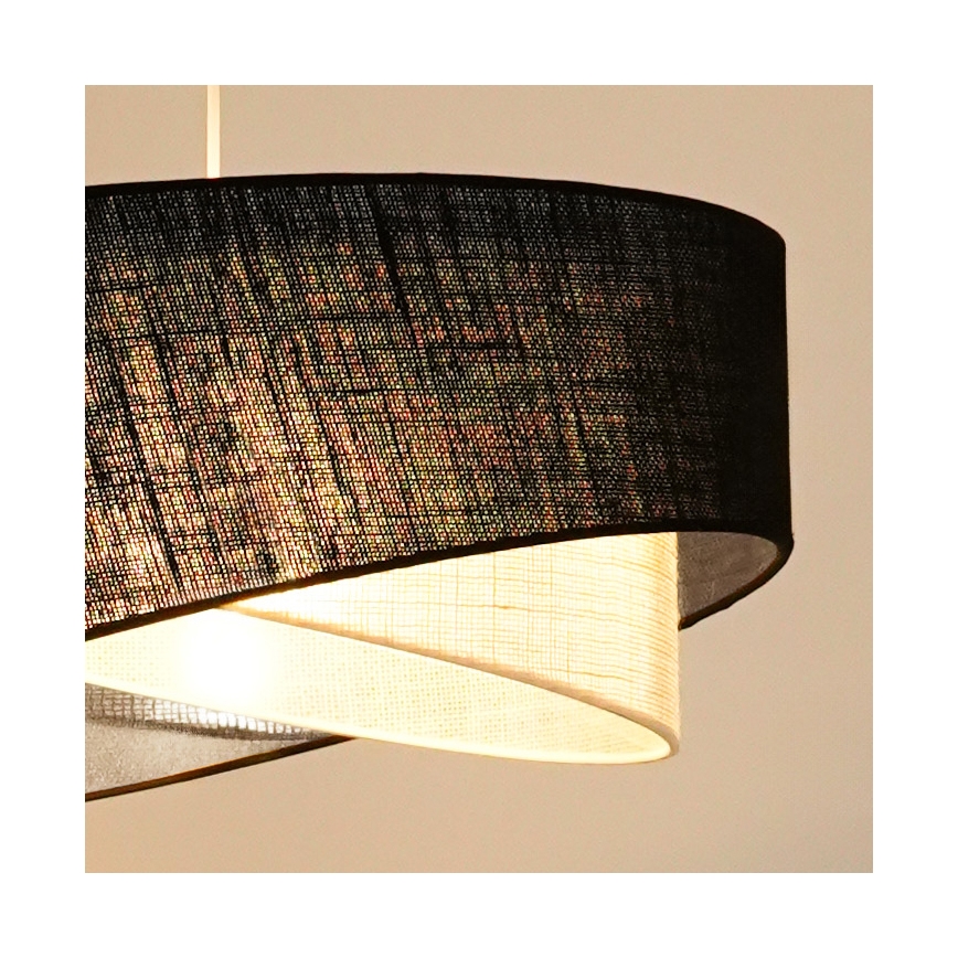 Brilagi - LED Пендел LYRA 1xE27/15W/230V черен/кремав