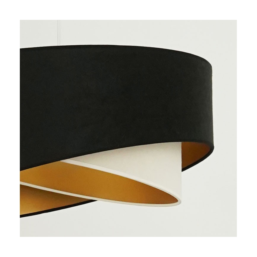 Brilagi - LED Пендел LYRA 1xE27/15W/230V черен/кремав/златист