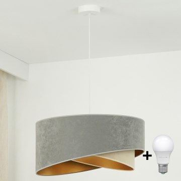 Brilagi - LED Пендел LYRA 1xE27/15W/230V сив/бежов/златист