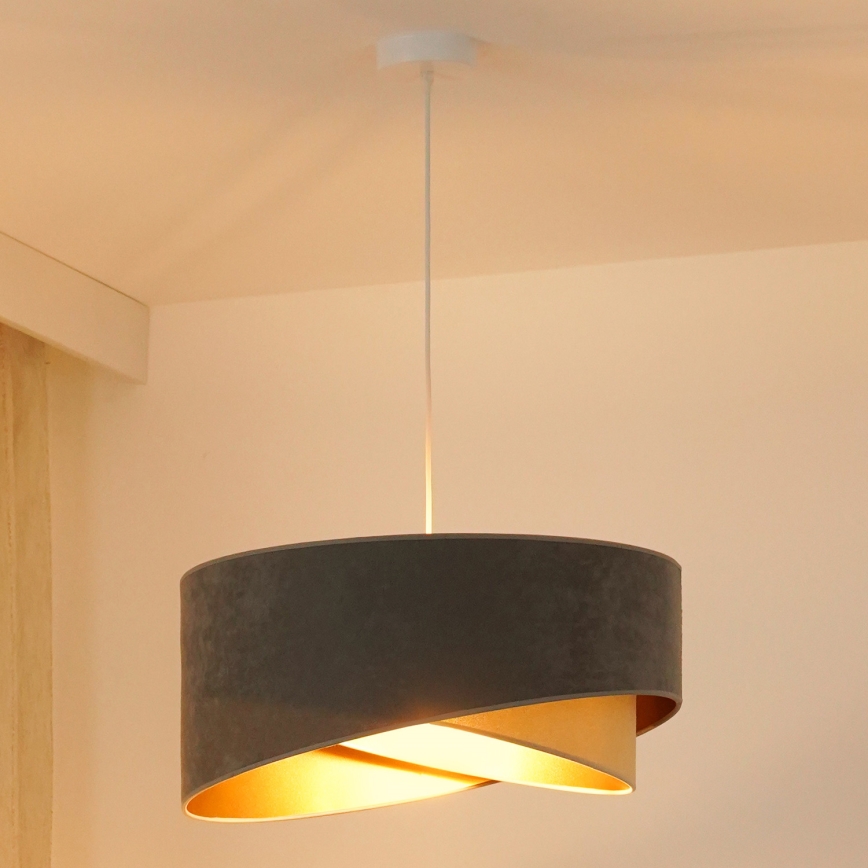 Brilagi - LED Пендел LYRA 1xE27/15W/230V сив/бежов/златист