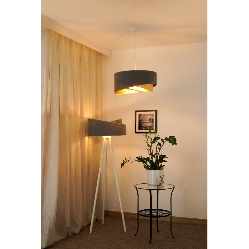 Brilagi - LED Пендел LYRA 1xE27/15W/230V сив/бежов/златист