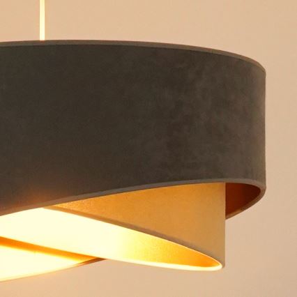 Brilagi - LED Пендел LYRA 1xE27/15W/230V сив/бежов/златист