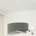 Brilagi - LED Пендел LYRA 1xE27/15W/230V сив/бял