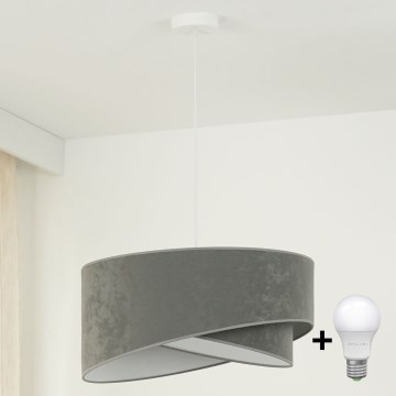 Brilagi - LED Пендел LYRA 1xE27/15W/230V сив/бял