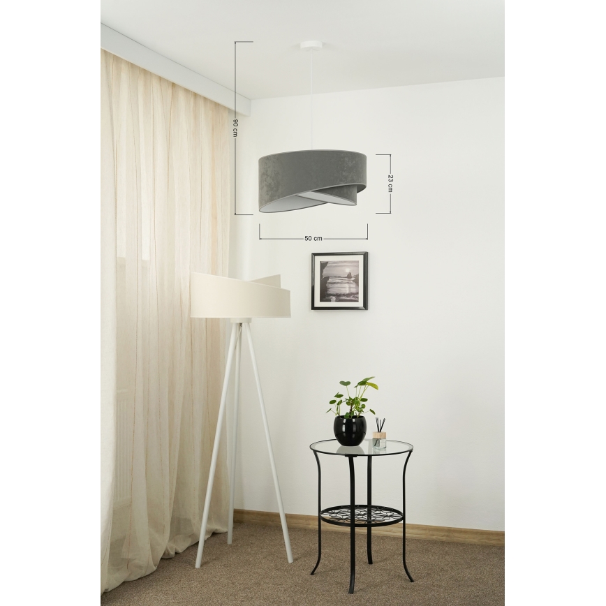 Brilagi - LED Пендел LYRA 1xE27/15W/230V сив/бял