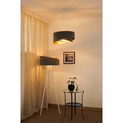 Brilagi - LED Пендел LYRA 1xE27/15W/230V сив/златист