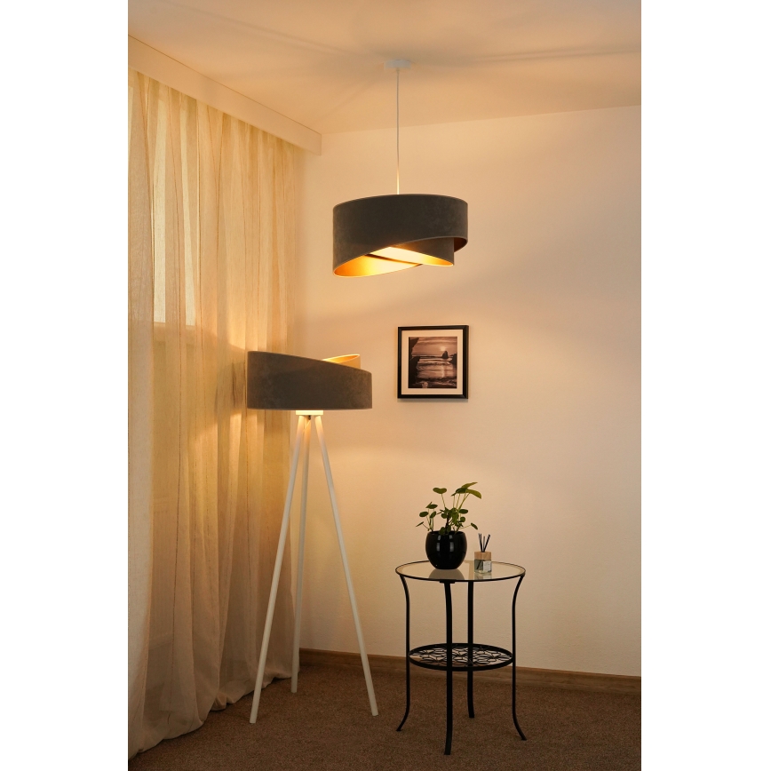 Brilagi - LED Пендел LYRA 1xE27/15W/230V сив/златист