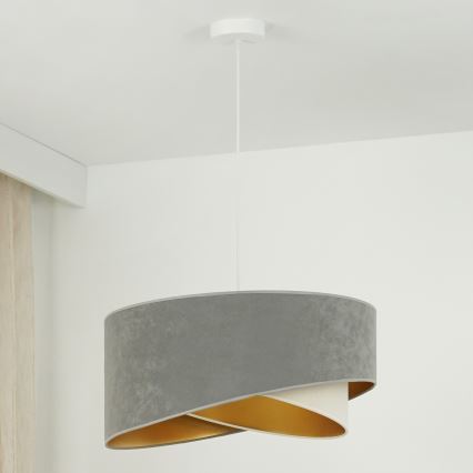 Brilagi - LED Пендел LYRA 1xE27/15W/230V сив/кремав/златист