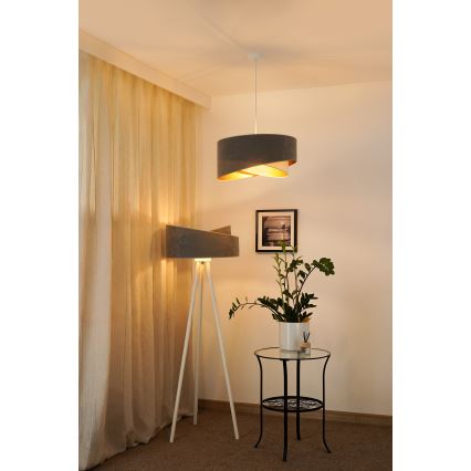 Brilagi - LED Пендел LYRA 1xE27/15W/230V сив/кремав/златист