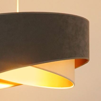 Brilagi - LED Пендел LYRA 1xE27/15W/230V сив/кремав/златист