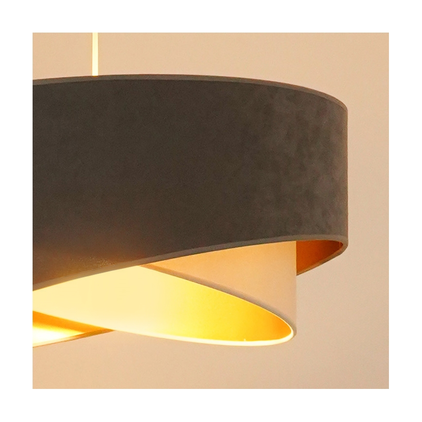 Brilagi - LED Пендел LYRA 1xE27/15W/230V сив/кремав/златист
