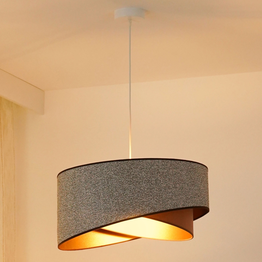 Brilagi - LED Пендел LYRA 1xE27/15W/230V сив/кремав/златист