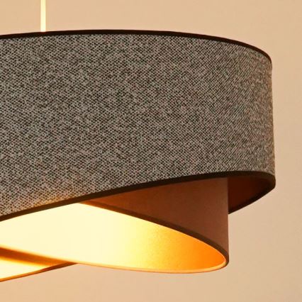 Brilagi - LED Пендел LYRA 1xE27/15W/230V сив/кремав/златист