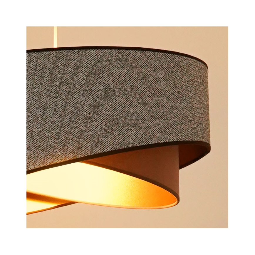Brilagi - LED Пендел LYRA 1xE27/15W/230V сив/кремав/златист