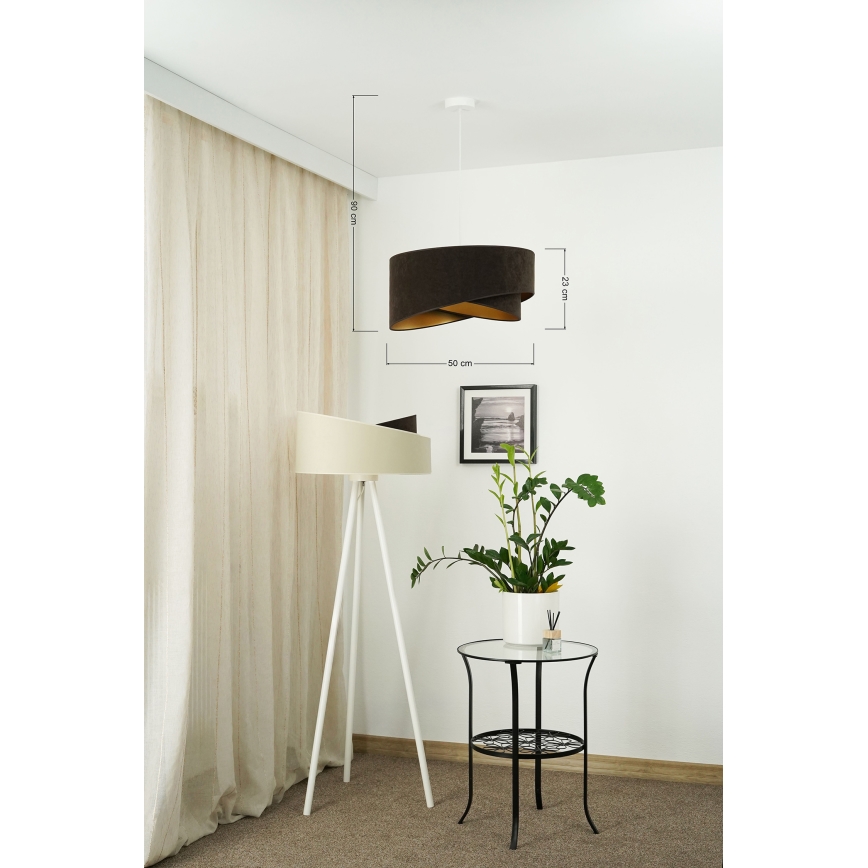 Brilagi - LED Пендел LYRA 1xE27/15W/230V тъмнокафяв/златист