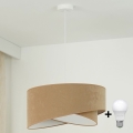 Brilagi - LED Пендел LYRA 1xE27/15W/230V кафяв/бял