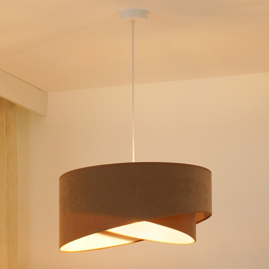 Brilagi - LED Пендел LYRA 1xE27/15W/230V кафяв/бял