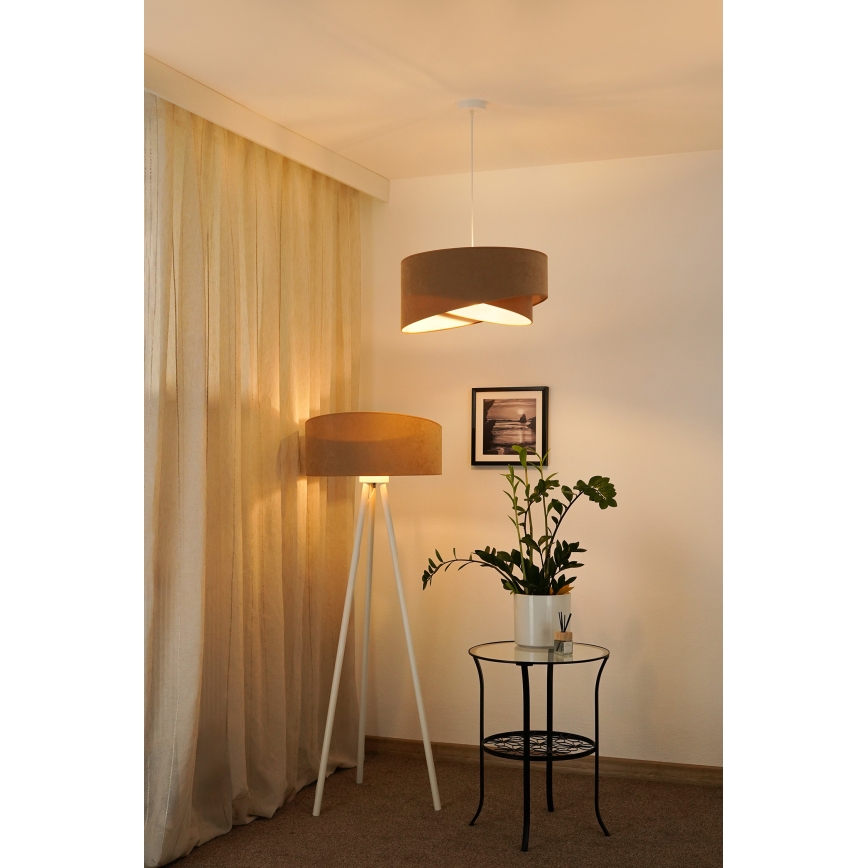 Brilagi - LED Пендел LYRA 1xE27/15W/230V кафяв/бял
