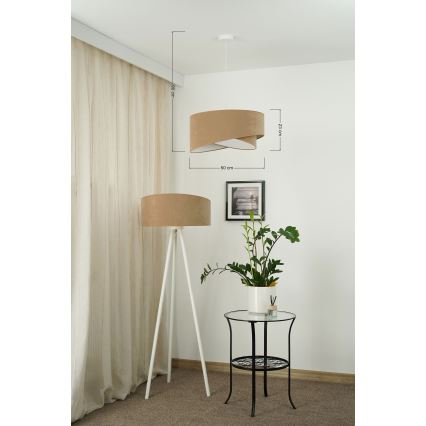 Brilagi - LED Пендел LYRA 1xE27/15W/230V кафяв/бял
