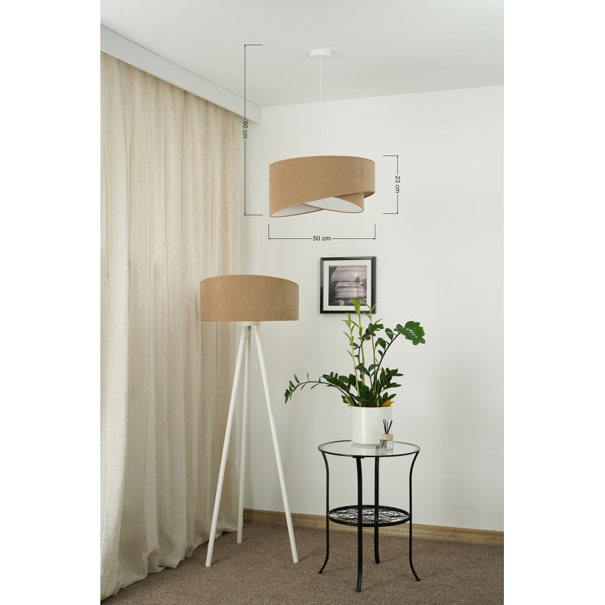 Brilagi - LED Пендел LYRA 1xE27/15W/230V кафяв/бял