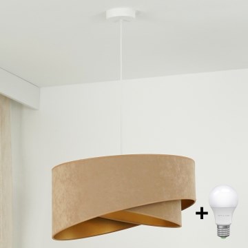 Brilagi - LED Пендел LYRA 1xE27/15W/230V кафяв/златист