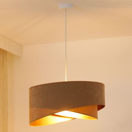 Brilagi - LED Пендел LYRA 1xE27/15W/230V кафяв/златист