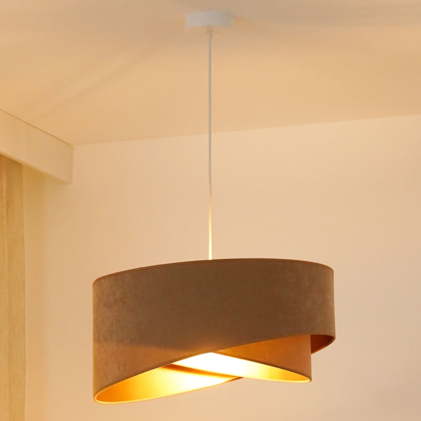 Brilagi - LED Пендел LYRA 1xE27/15W/230V кафяв/златист