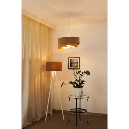 Brilagi - LED Пендел LYRA 1xE27/15W/230V кафяв/златист