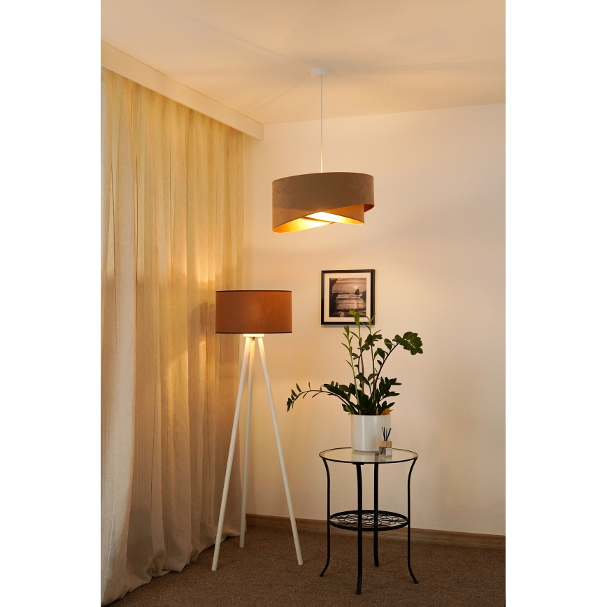 Brilagi - LED Пендел LYRA 1xE27/15W/230V кафяв/златист