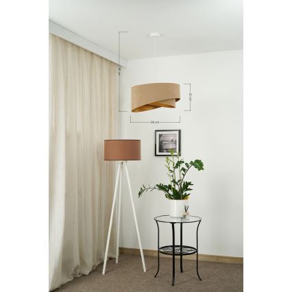 Brilagi - LED Пендел LYRA 1xE27/15W/230V кафяв/златист