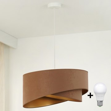 Brilagi - LED Пендел LYRA 1xE27/15W/230V кафяв/златист
