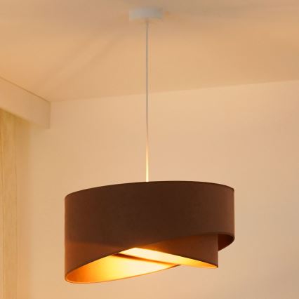 Brilagi - LED Пендел LYRA 1xE27/15W/230V кафяв/златист
