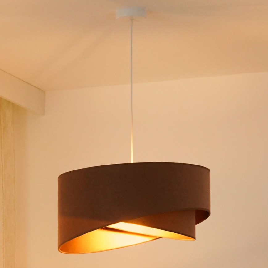 Brilagi - LED Пендел LYRA 1xE27/15W/230V кафяв/златист