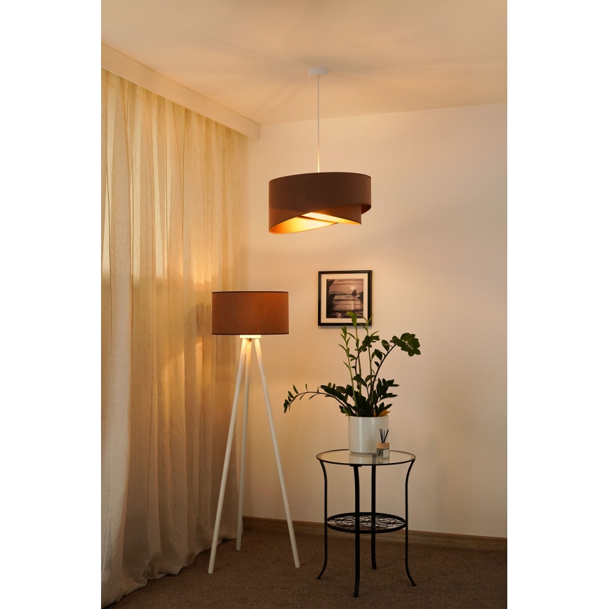 Brilagi - LED Пендел LYRA 1xE27/15W/230V кафяв/златист
