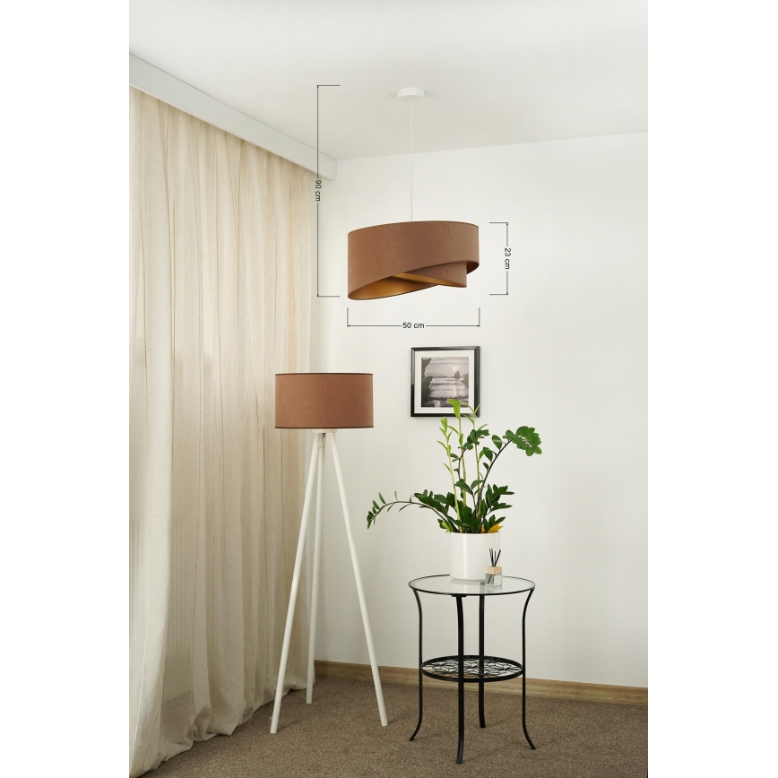 Brilagi - LED Пендел LYRA 1xE27/15W/230V кафяв/златист