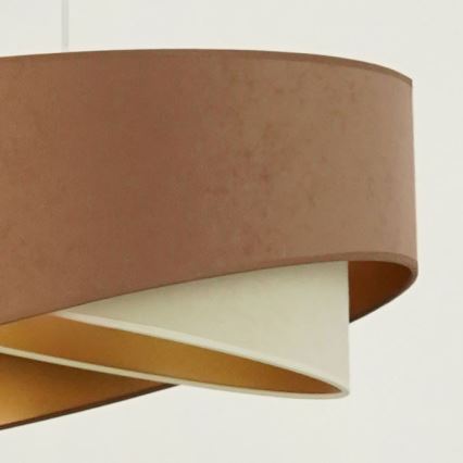 Brilagi - LED Пендел LYRA 1xE27/15W/230V кафяв/кремав/златист