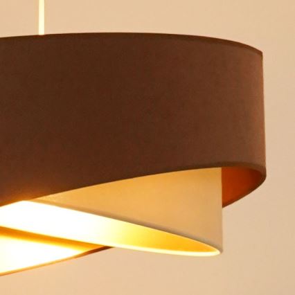 Brilagi - LED Пендел LYRA 1xE27/15W/230V кафяв/кремав/златист