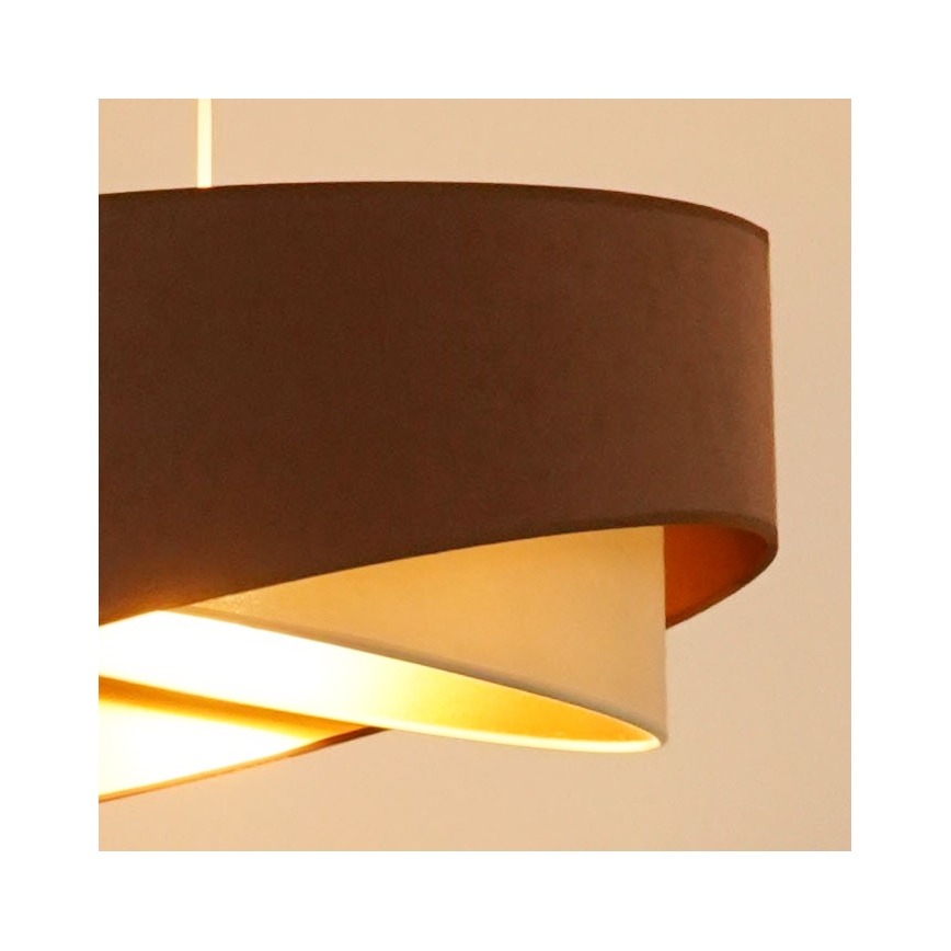 Brilagi - LED Пендел LYRA 1xE27/15W/230V кафяв/кремав/златист