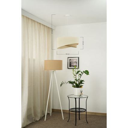 Brilagi - LED Пендел LYRA 1xE27/15W/230V кремав/бежов