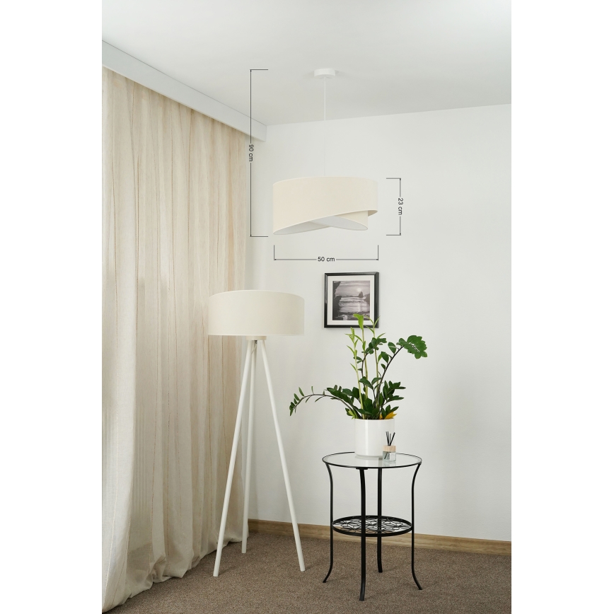 Brilagi - LED Пендел LYRA 1xE27/15W/230V кремав/бял