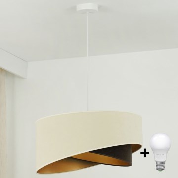 Brilagi - LED Пендел LYRA 1xE27/15W/230V кремав/черен/златист