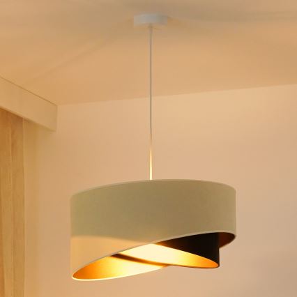 Brilagi - LED Пендел LYRA 1xE27/15W/230V кремав/черен/златист