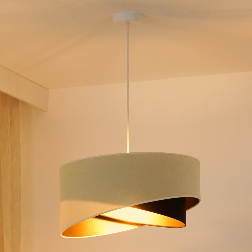 Brilagi - LED Пендел LYRA 1xE27/15W/230V кремав/черен/златист