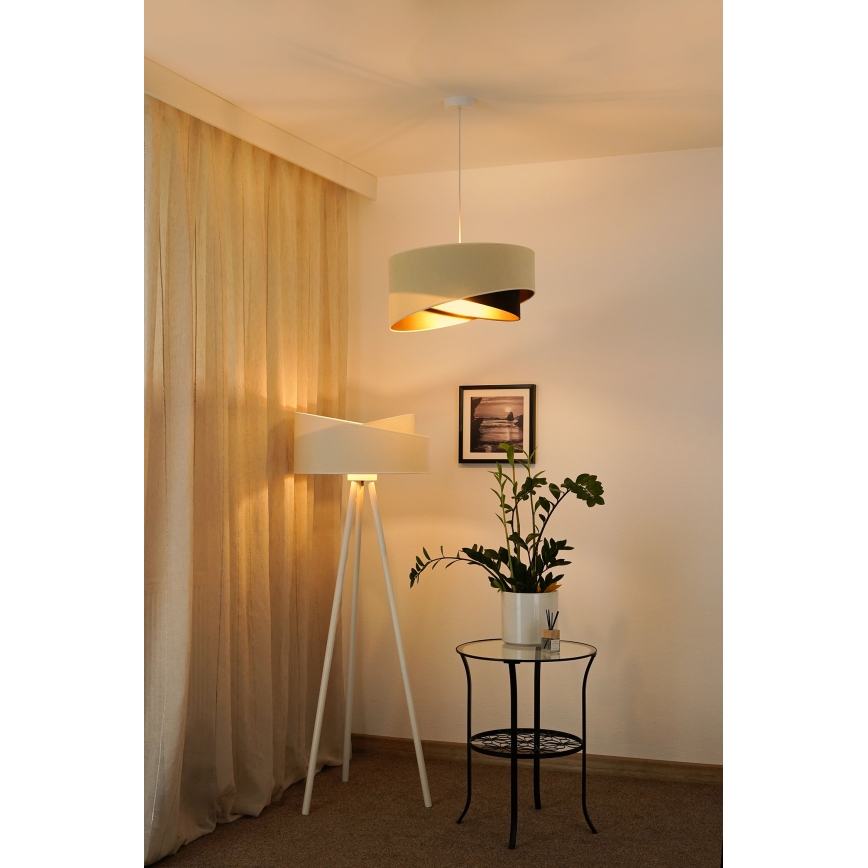 Brilagi - LED Пендел LYRA 1xE27/15W/230V кремав/черен/златист