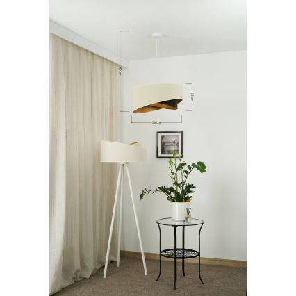 Brilagi - LED Пендел LYRA 1xE27/15W/230V кремав/черен/златист