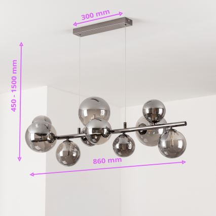 Brilagi - LED Пендел MILLA 10xG9/3W/230V лъскав хром/опушен