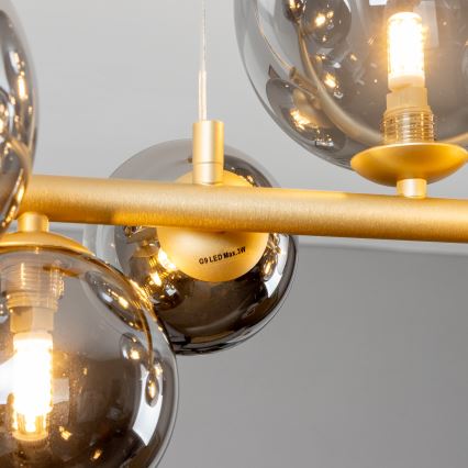 Brilagi - LED Пендел MILLA 10xG9/3W/230V златист/опушен