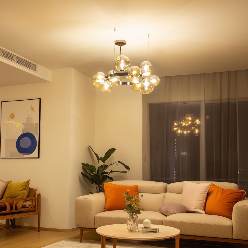 Brilagi - LED Пендел MILLA 15xG9/3W/230V лъскав хром/златист