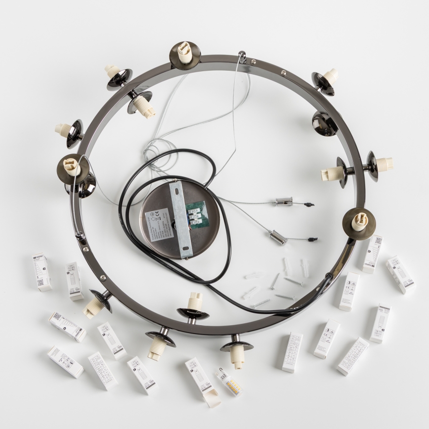 Brilagi - LED Пендел MILLA 15xG9/3W/230V лъскав хром/златист