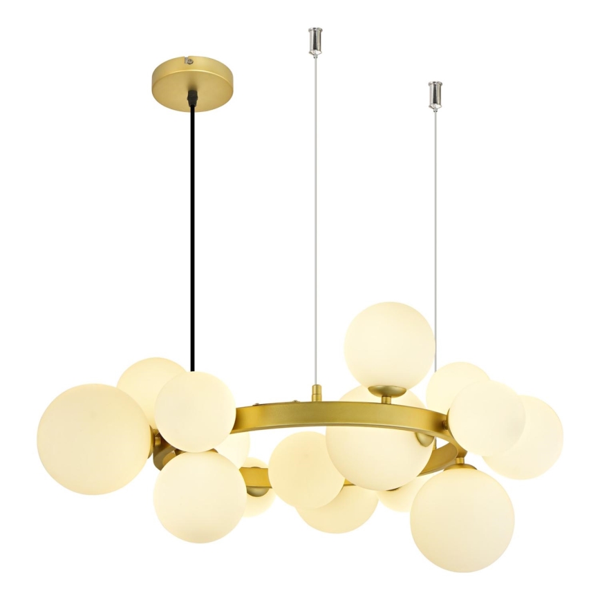 Brilagi - LED Пендел MILLA 15xG9/3W/230V златист/бял
